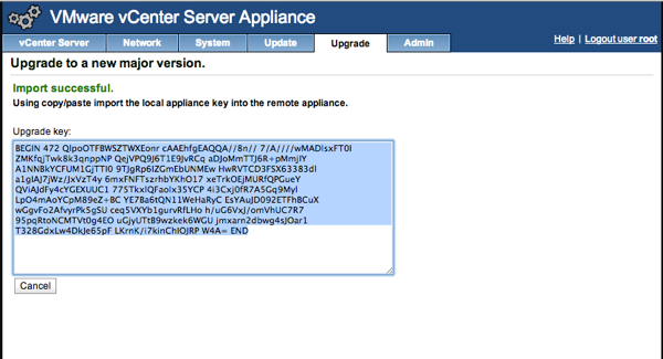 copy old vCSA key