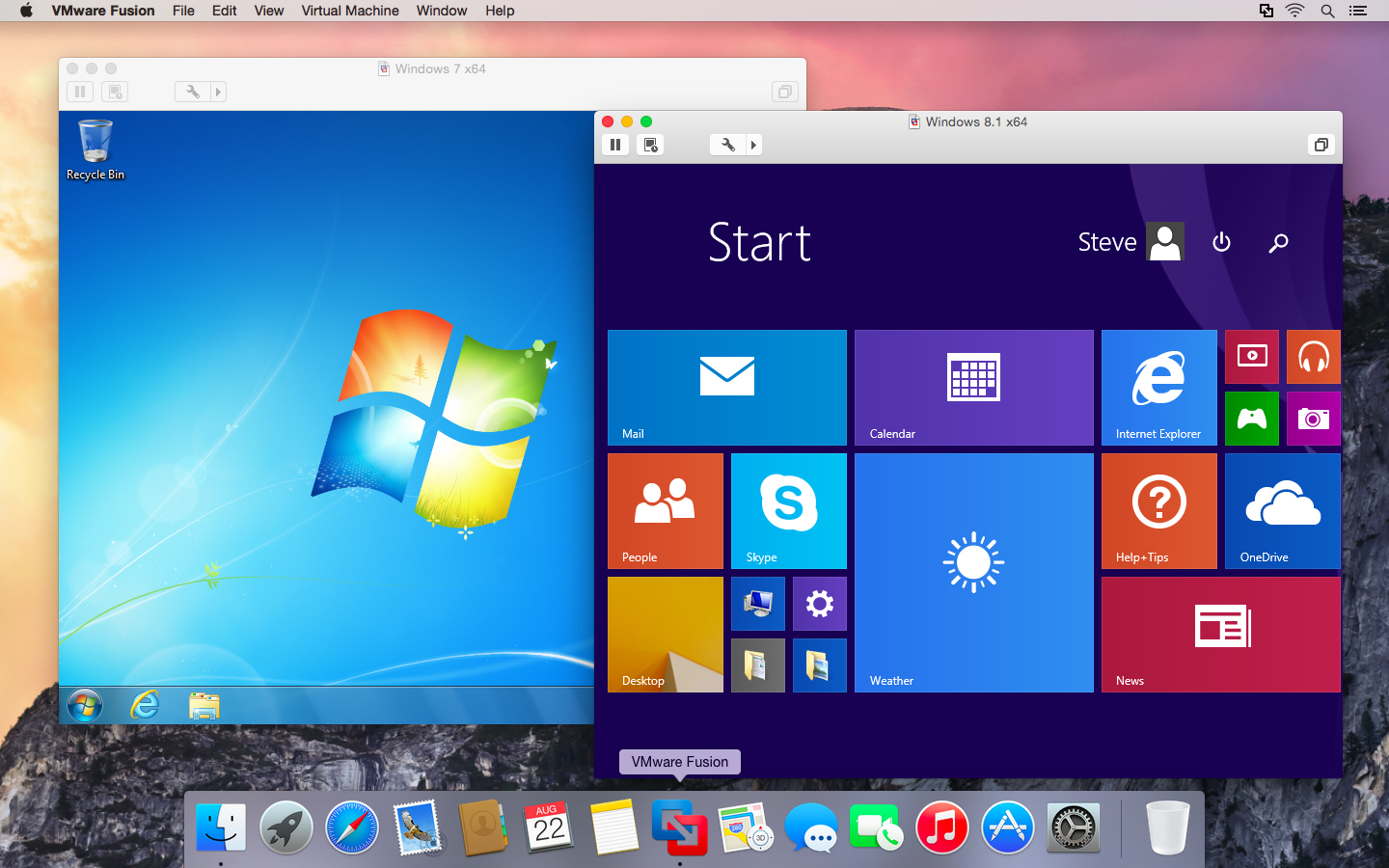 vmware fusion windows7